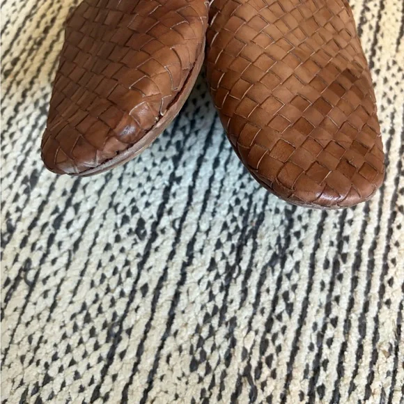 Sam Edelman Brown Tan Woven Leather Mule Sandals Size 8 - Picture 3 of 4